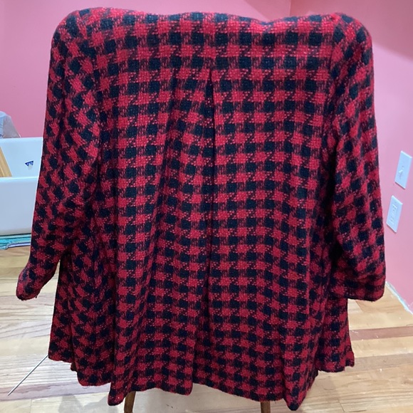 Pino for Candore, Size 10 Red/Black Jacquard Plaid 30% Wool 70% Rayon. Excellent - Picture 8 of 14